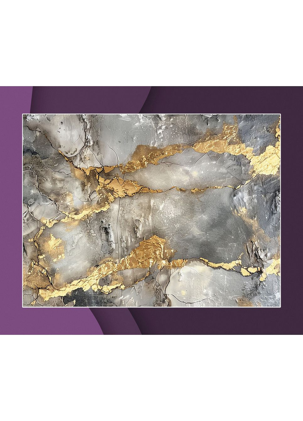 Фотофон вініловий преміум, мармурова сіро-золота стіна та світлий кам’яний пол, фон для фото 140×210 см, №57237 PhotoVinyl (354717891)