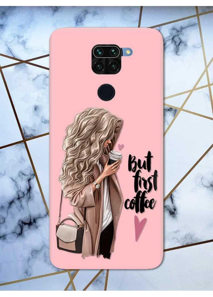 Матовый чехол на Xiaomi Redmi Note 9 дизайн Девушка с кофе принт 114 Creative (359490985)