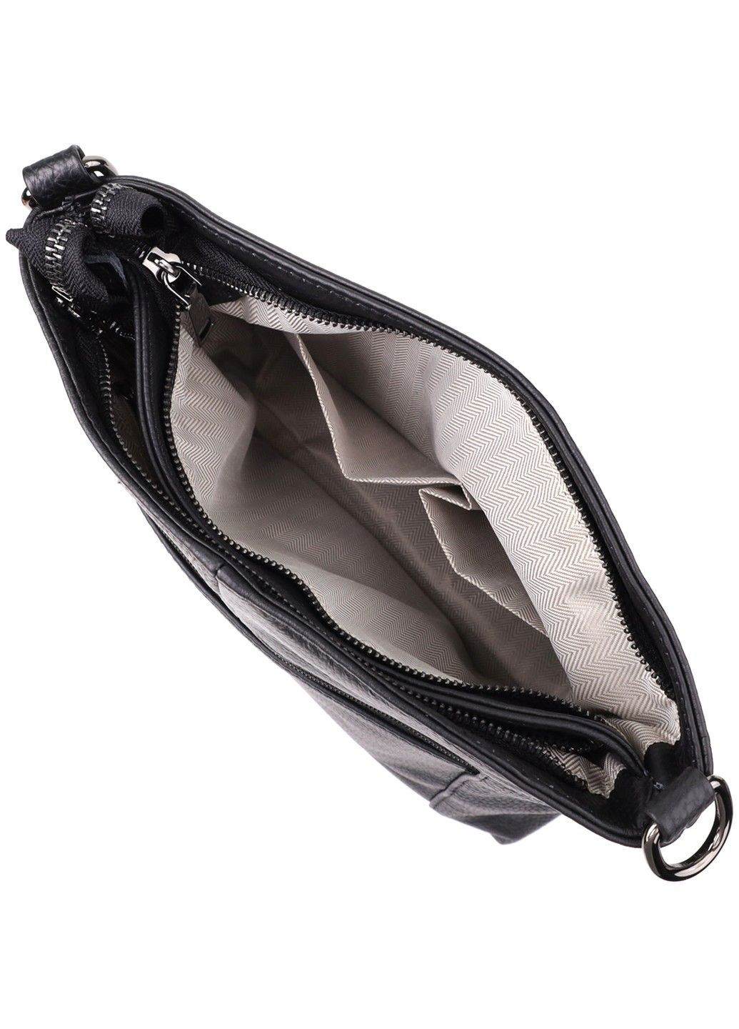 Небольшая женская сумка с двумя ремешками из натуральной кожи 23014 Черный Vintage (357494936)