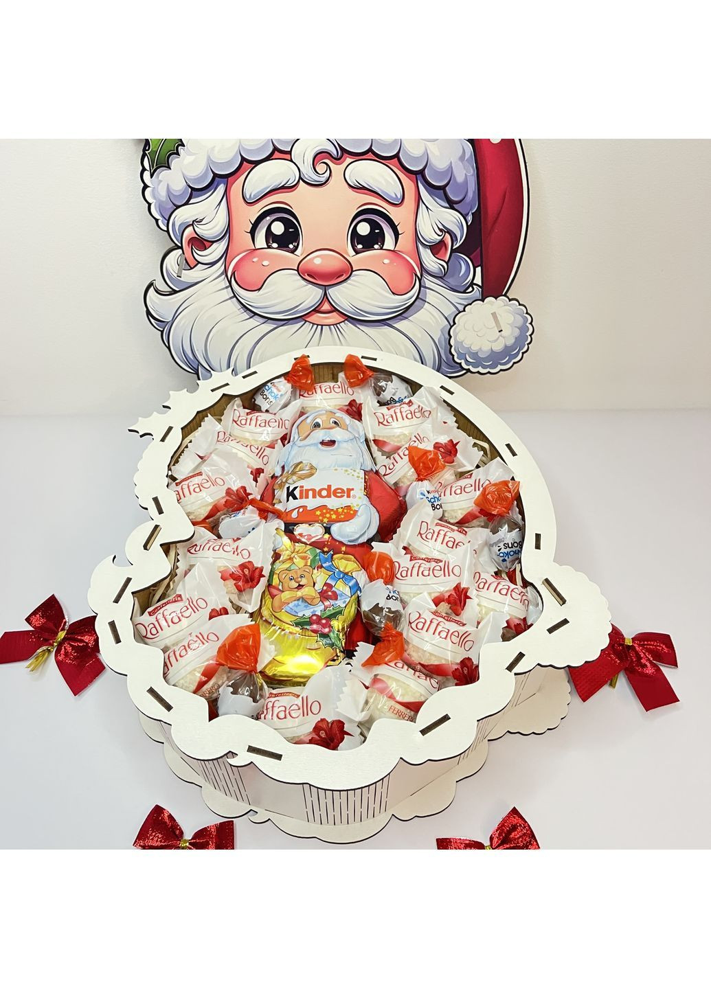 Новорічний подарунковий набір у дерев’яній коробці у формі Санти No Brand (371690239)