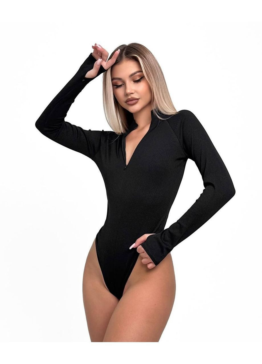 Женское боди с длинным рукавом и молнией No Brand (364961301)