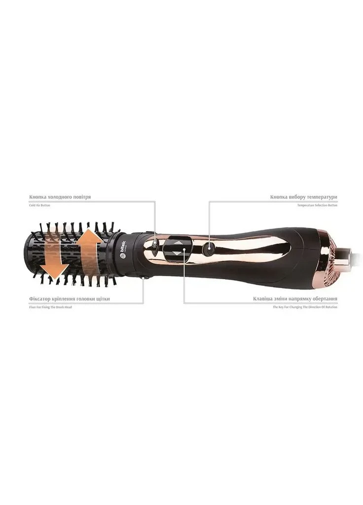 Фен-щетка вращающаяся для волос 3 в 1 2000Вт BITEK BT-598 No Brand (346493820)