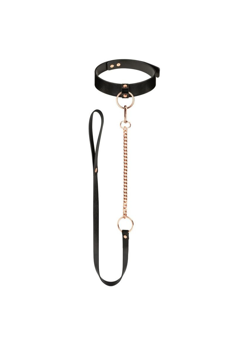 Нашийник з повідцем Collar with Leash – Black Rosy Gold (314507911)