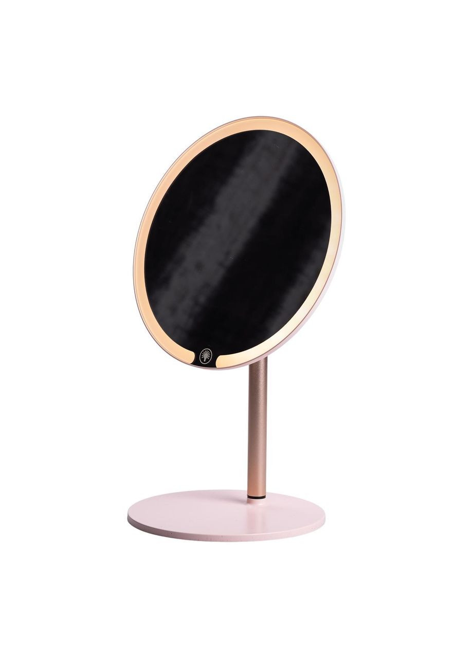 Дзеркало косметичне з підсвічуванням кругле настільне Ø21 см для макіяжу Рожеве HP-10-7AP Yiwu (370802283)