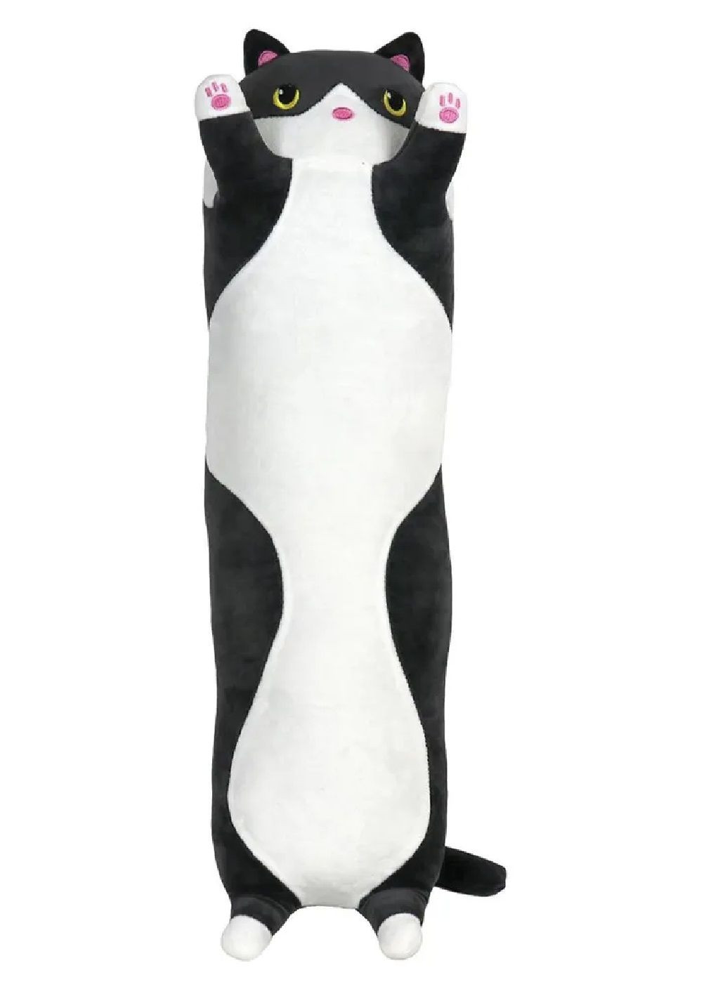 М'яка іграшка обіймашка подушка антистрес довга плюшева кішка кіт Батон для дітей дорослих 70 см (477402-Prob) Чорна Unbranded (296984602)