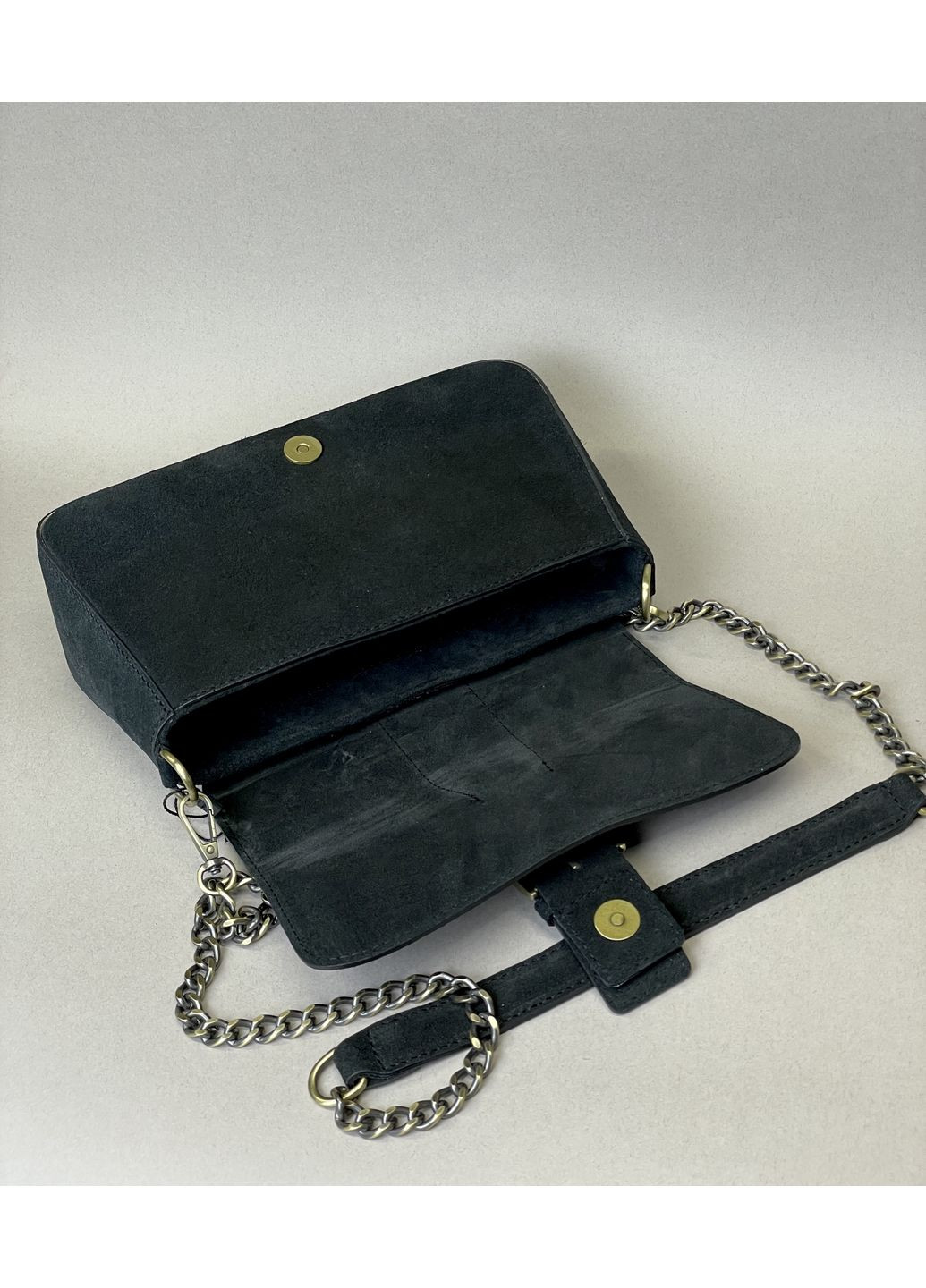 Сумка жіноча з натуральної італійської замші з металевим ланцюжком Bella Bertucci Кросбоді (351503973)