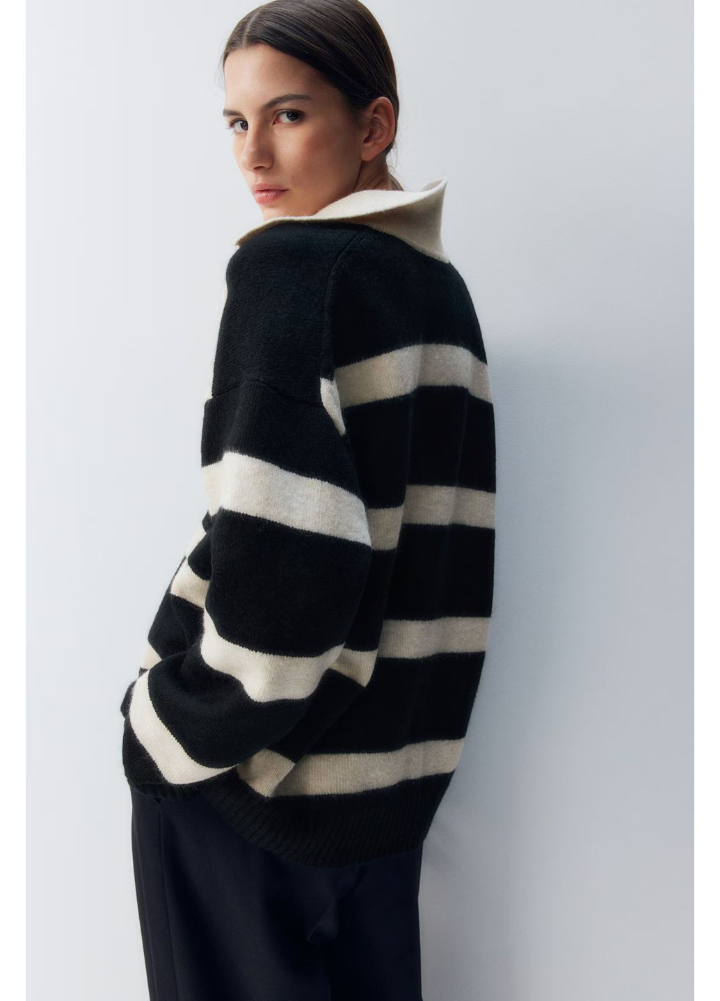 Комбинированный демисезонный свитер-поло H&M