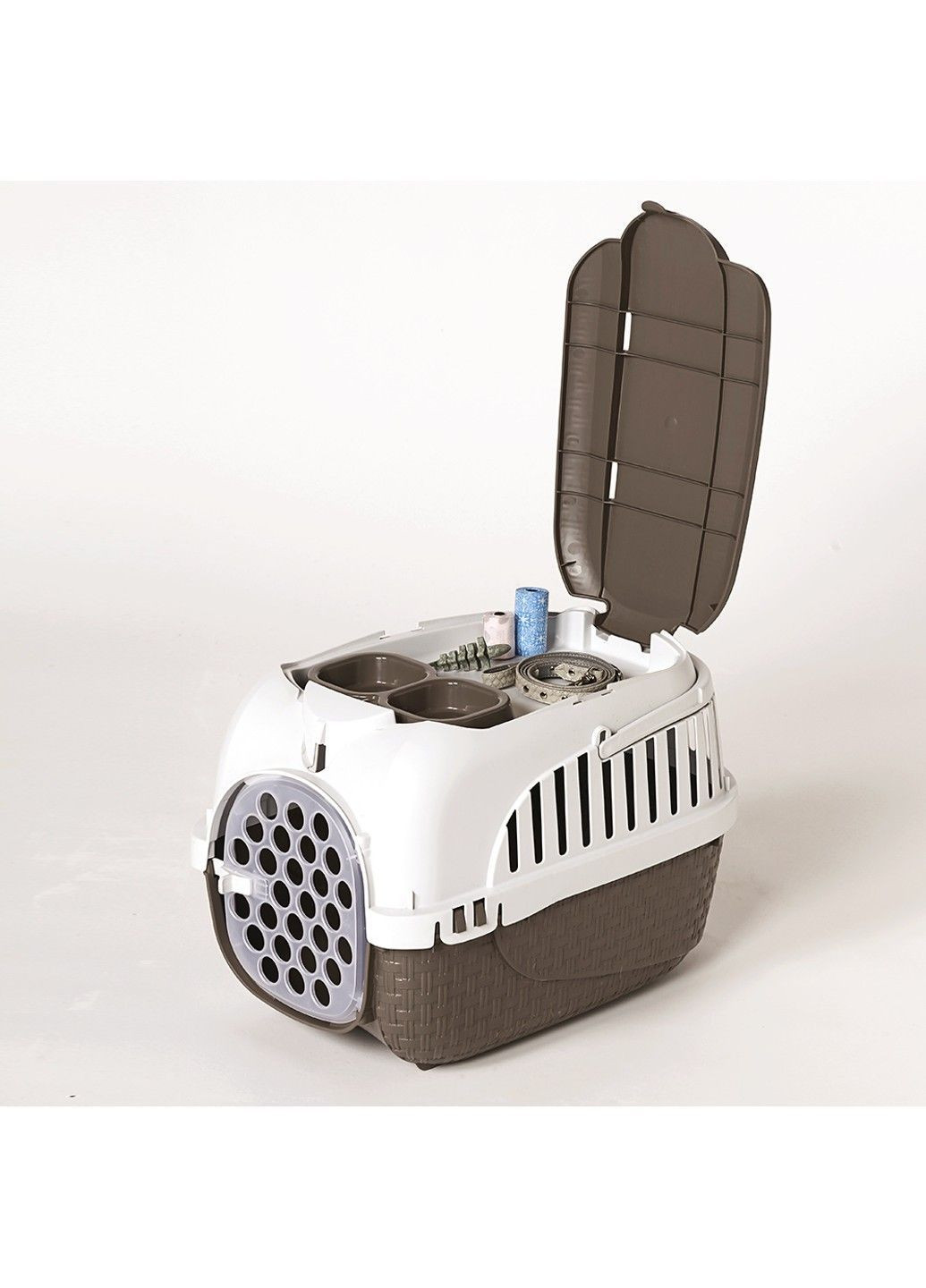 Переноска для тварин пластикова MAXY TOUR 59x38x37h, сіро-бежевий Bama (372085173)