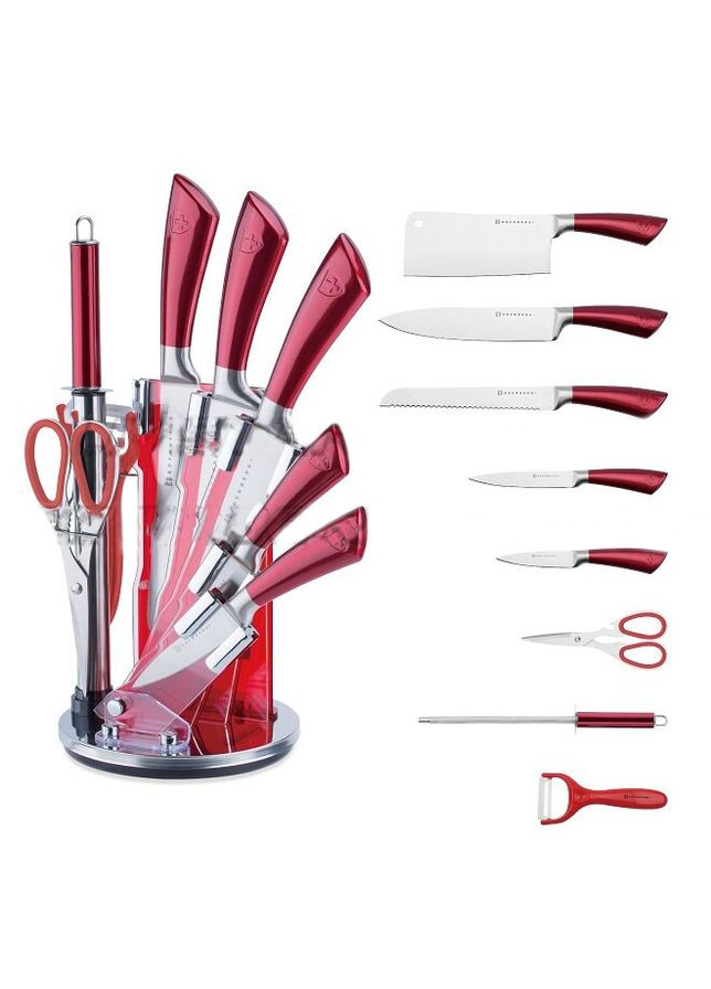 Набір ножів на підставці 9 предметів EB3616 Edenberg комбінований,