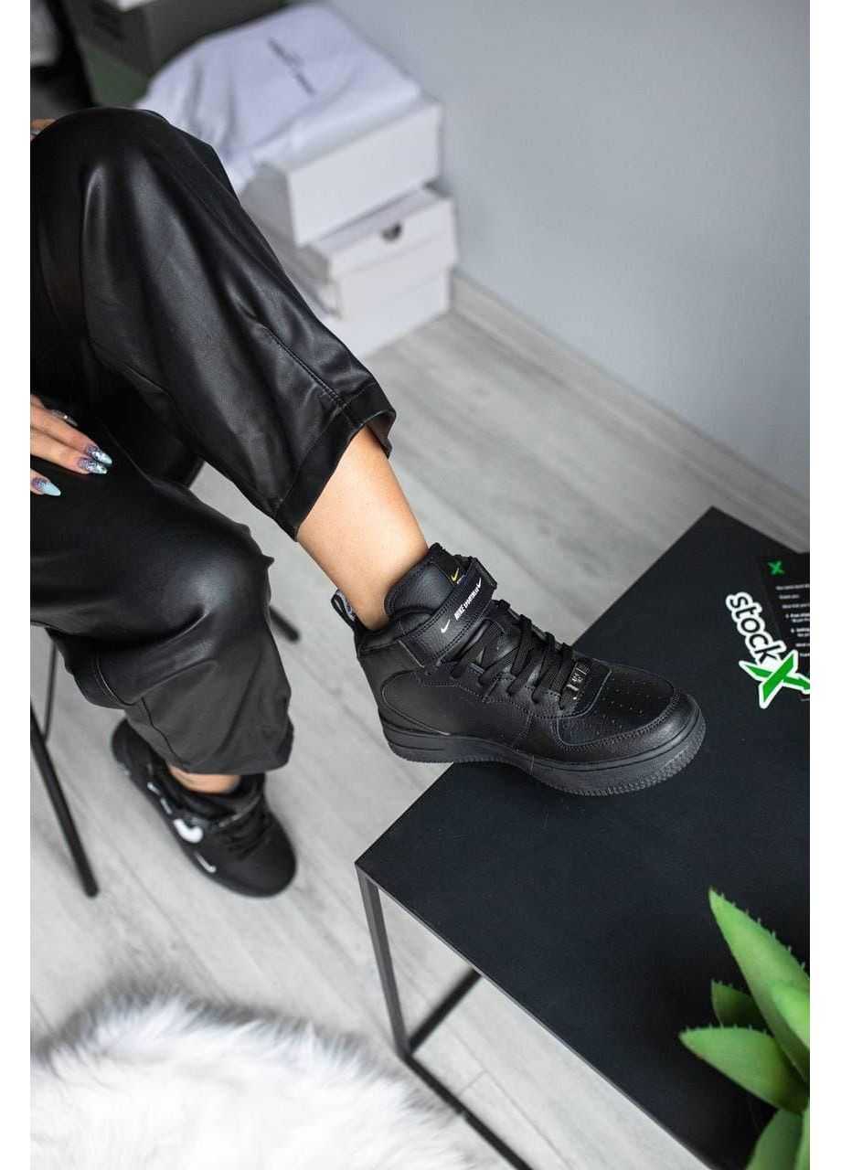 Чорні Осінні кросівки чоловічі nike air force high black найк аір форс 1 преміум No Brand