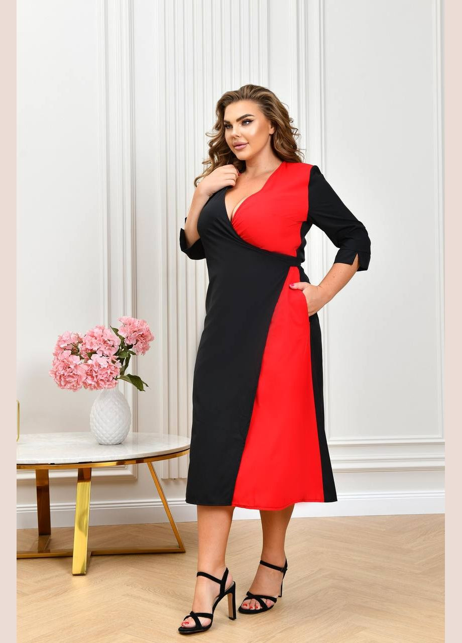 Червона повсякденний, кежуал жіноча сукня на запах на запах Style Point