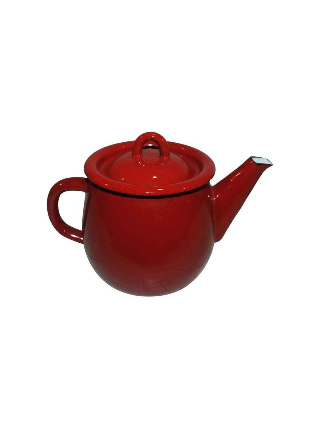 Чайник емальований 1л /4 з полою ручкою на кришці Бордо I27071/4 ТМ Idilia (342126499)