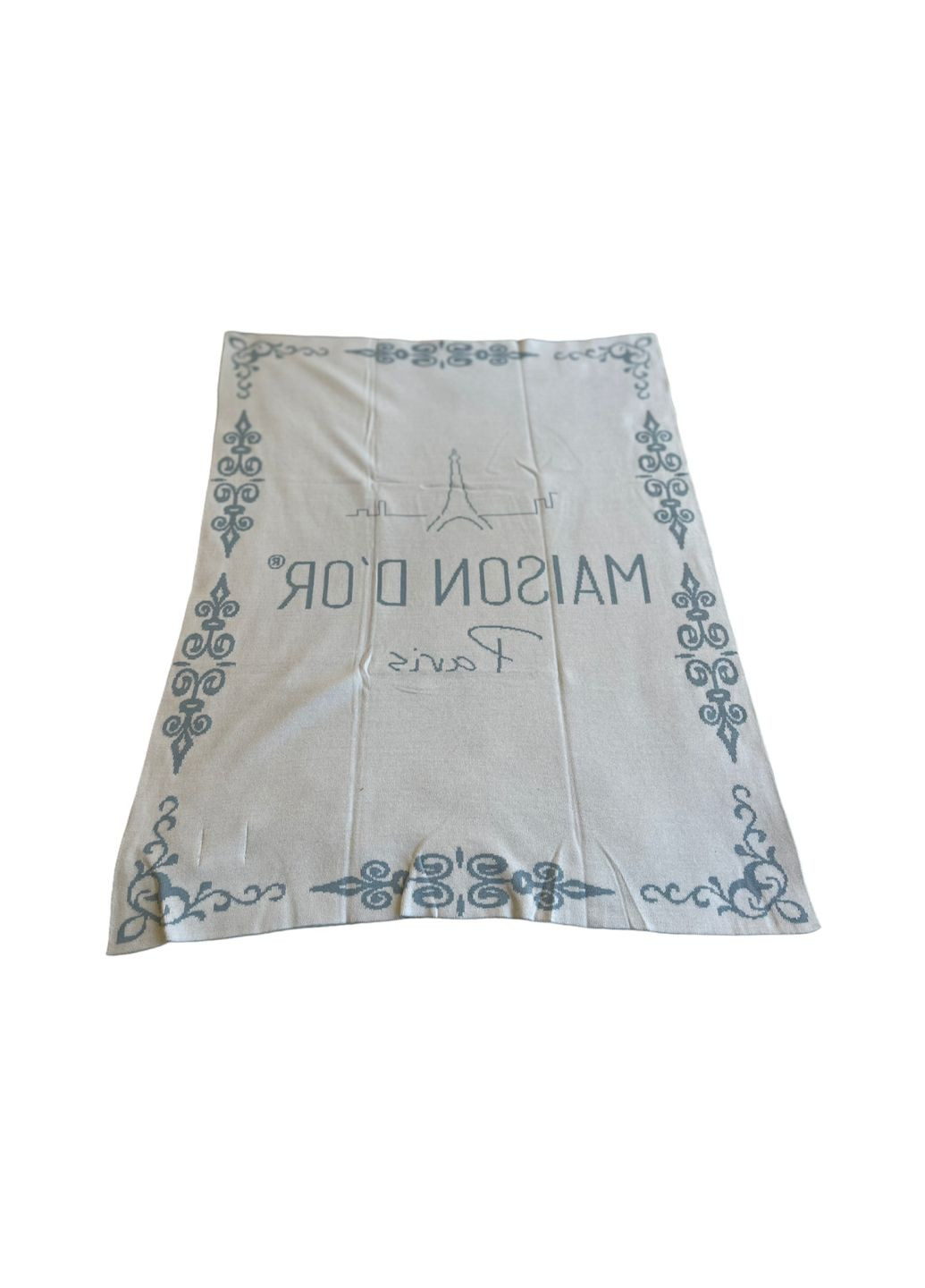 Детский плед Maison Dor Baby Tricot Blanket Blue&White трикотаж 70-90 см голубой Maison D'or голубой