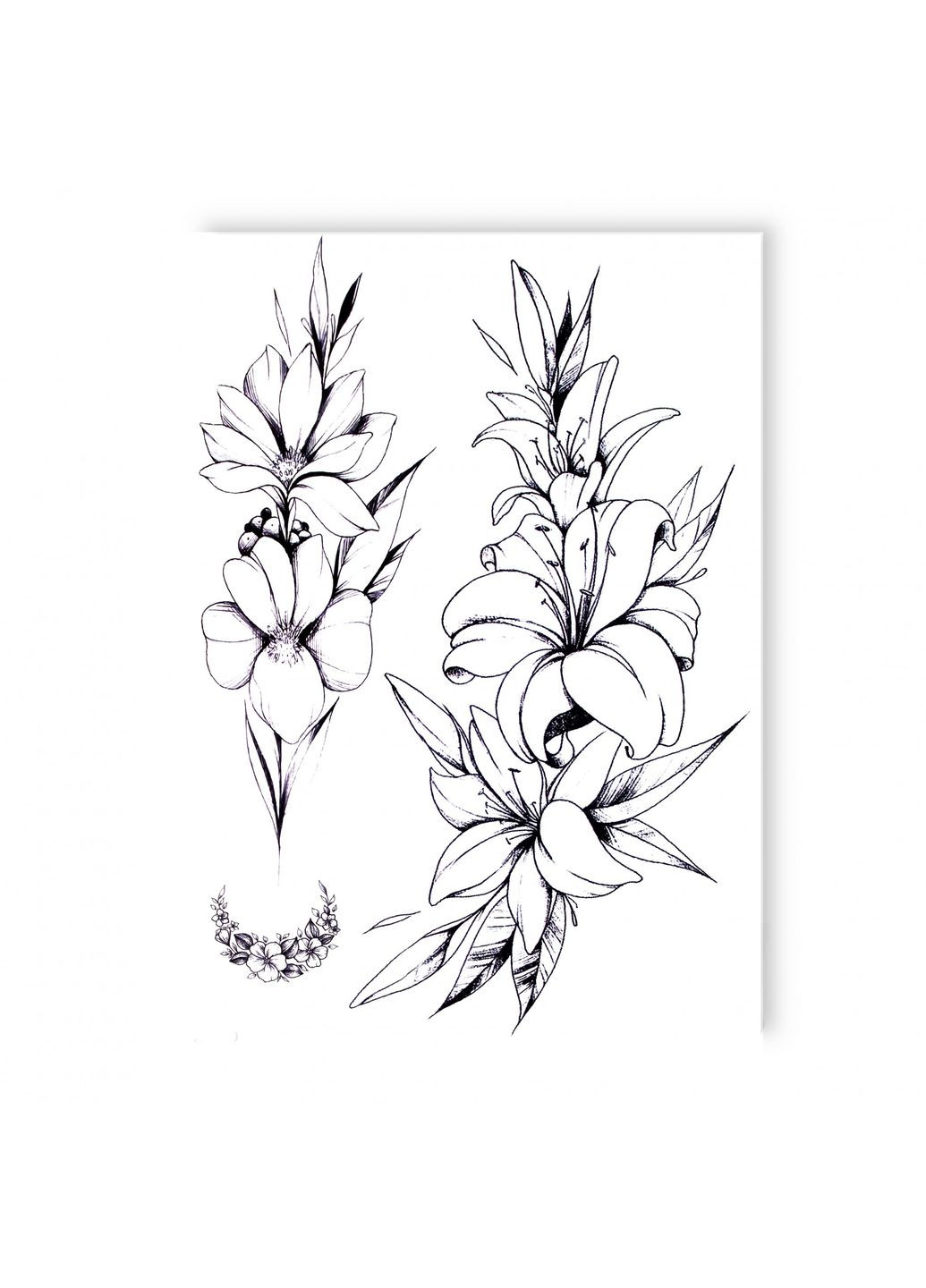 Тимчасове водостійке тату "Лілії" No Brand (312537992)