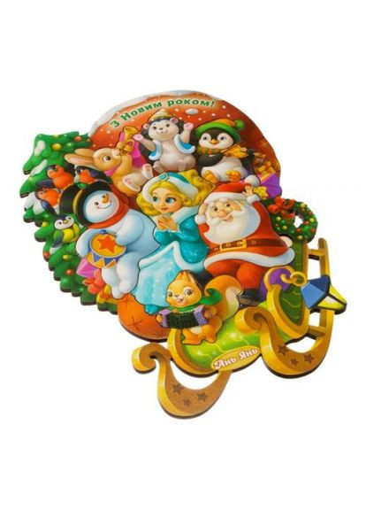 Пазл-вкладыш "Звери на санках" Ань-Янь (318019389)