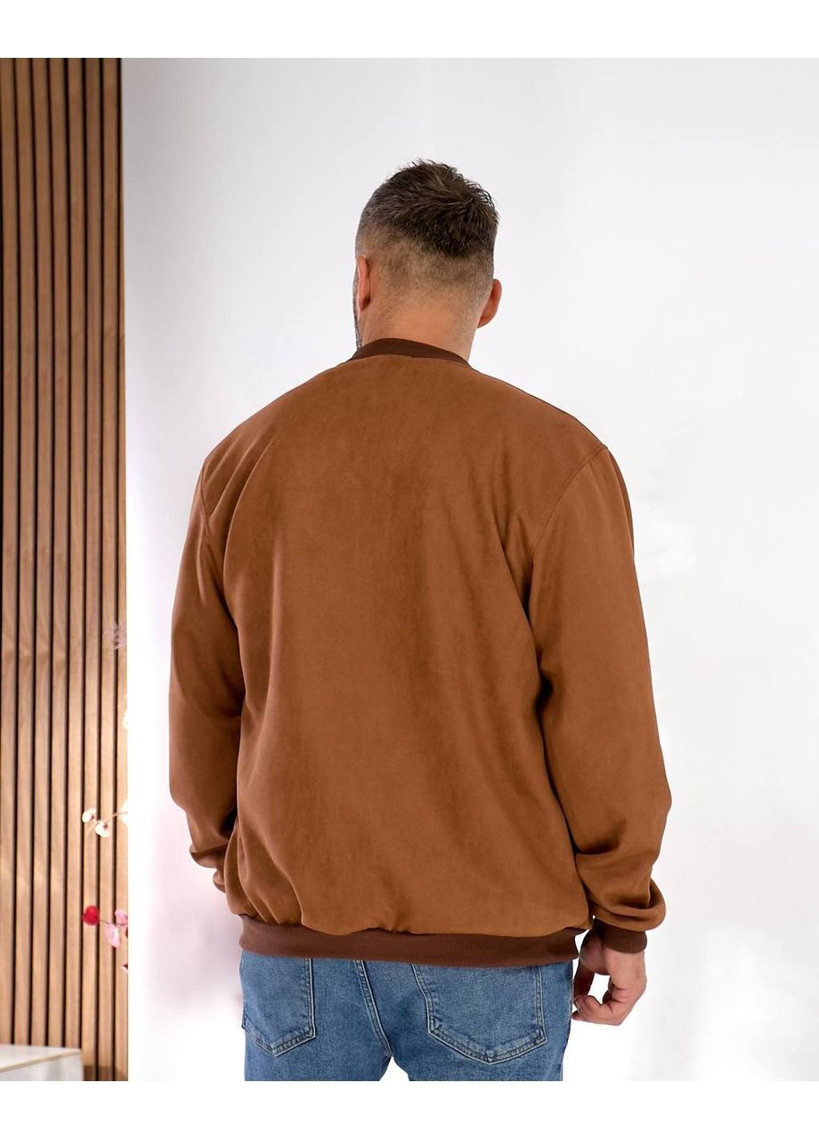 Бомбер мужской замшевый на молнии с карманами, без подкладки Україна (364194073)