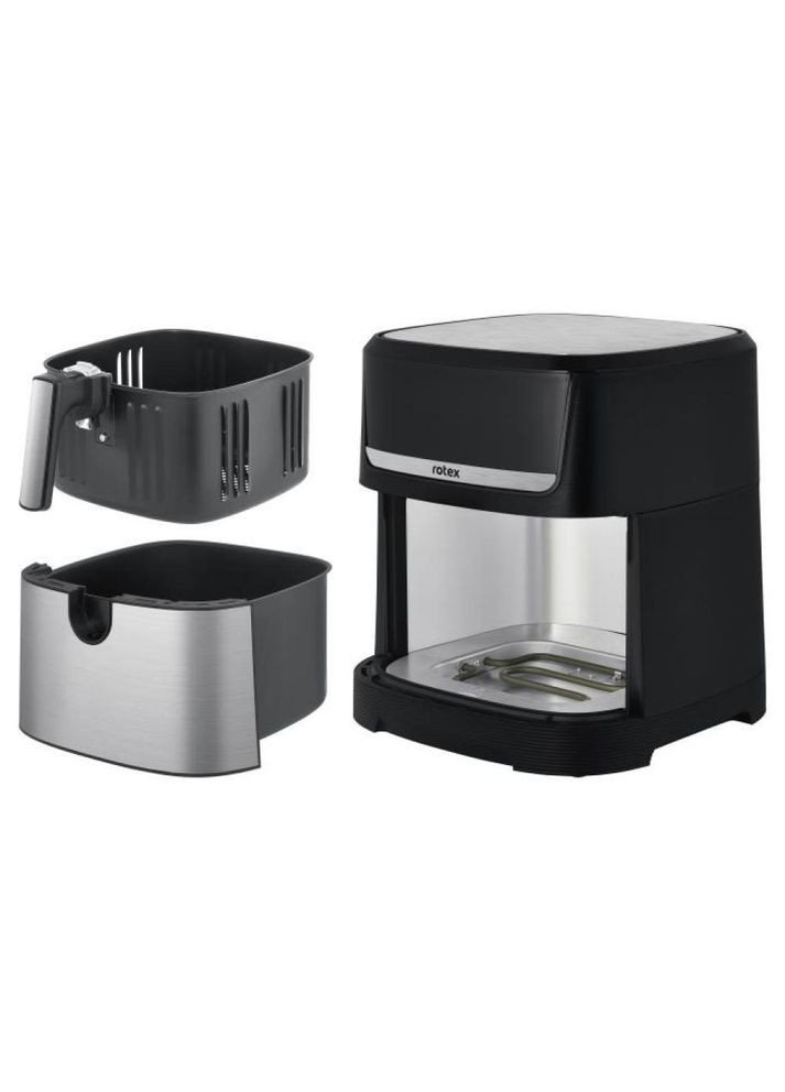 Аерофрітюрниця ROM970-XXL Up&DownFry мультипіч електрична фритюрниця 7,5л Срібляста 2000Вт Rotex (362215585)