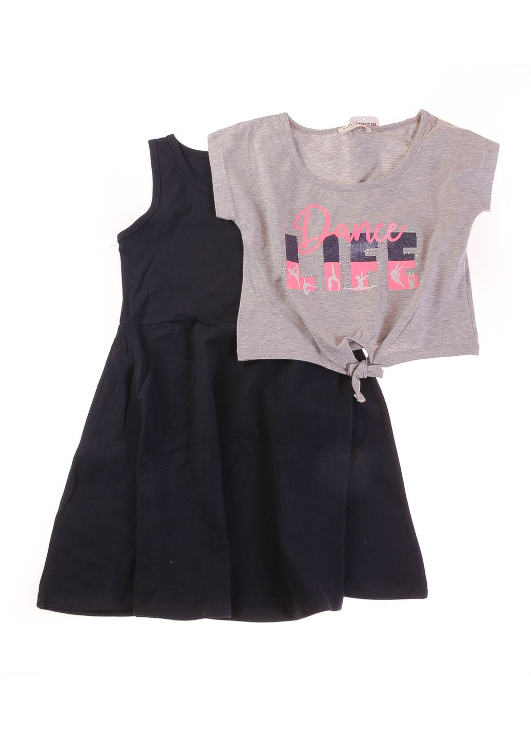 Летний сарафан + топ 13478 меланжевый и темно синий Breeze