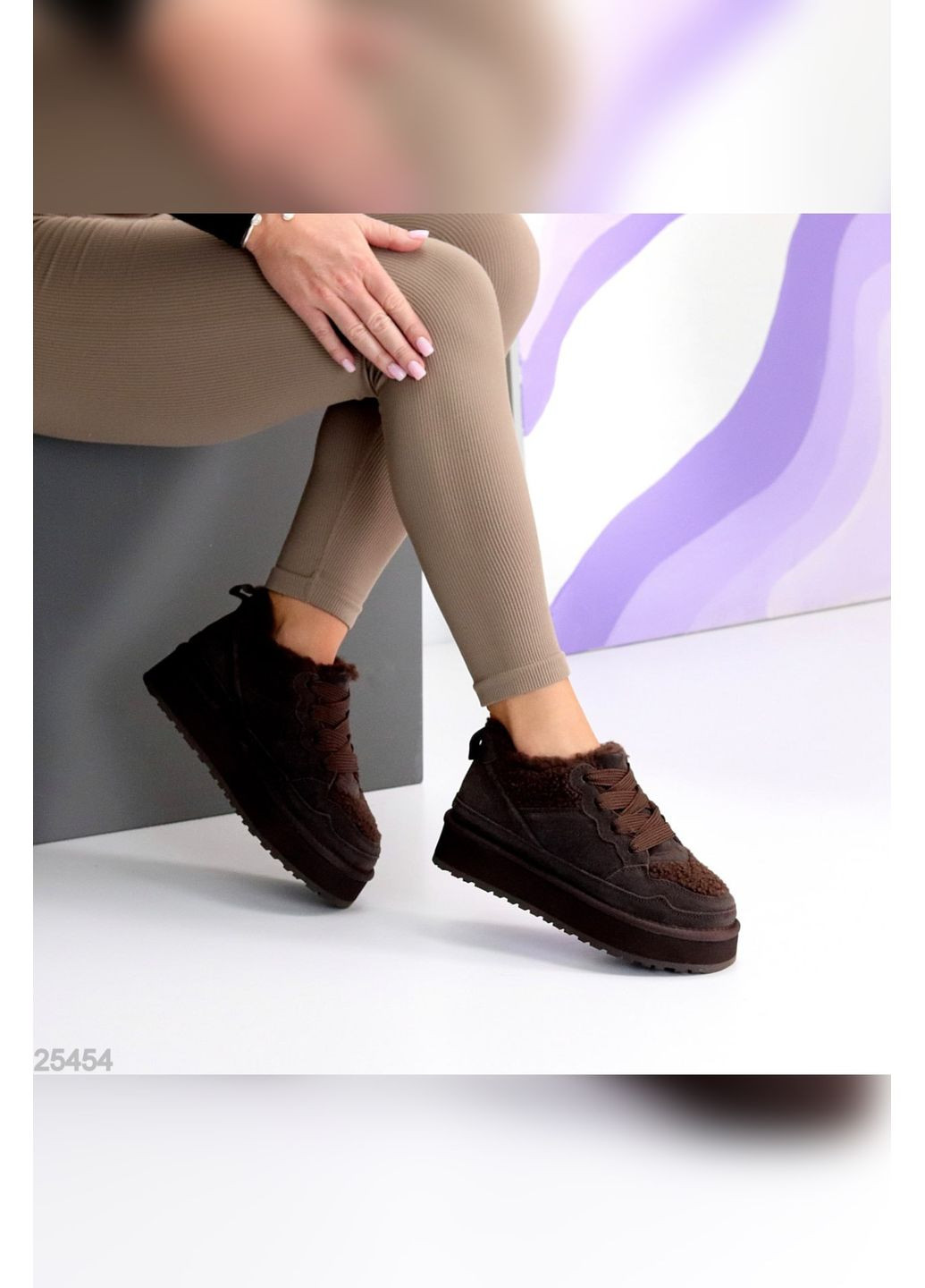 Зимові жіночі кросівки No Brand темно-коричневі демісезони (361659274)