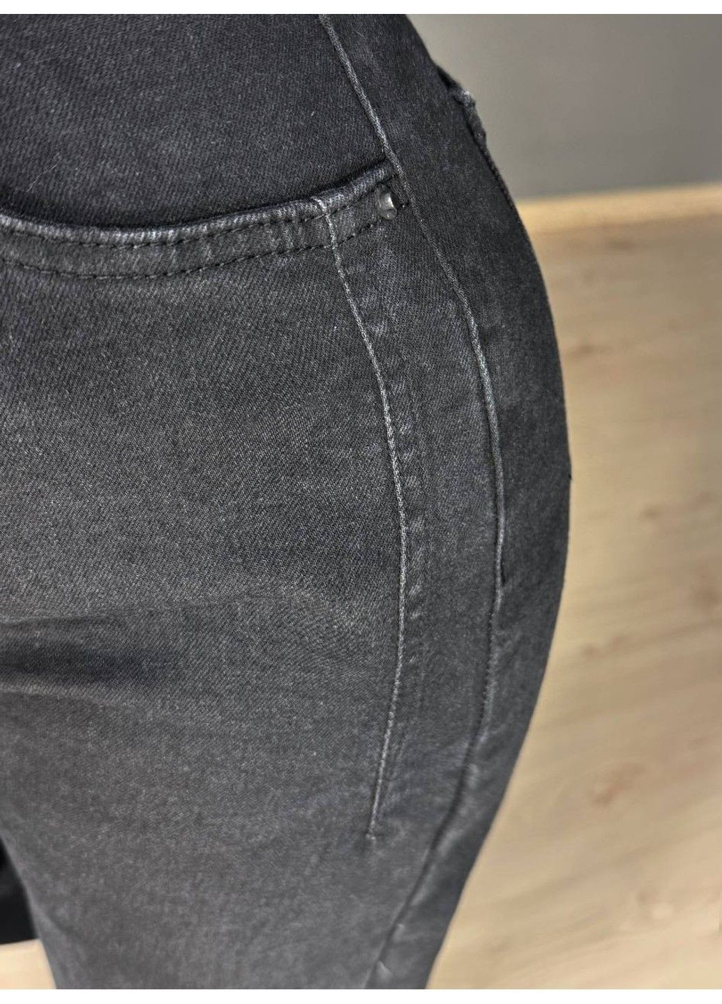 Джинси жіночі 2407-1 палаццо стрейчеві з виточками чорні Its Basic - (353685673)