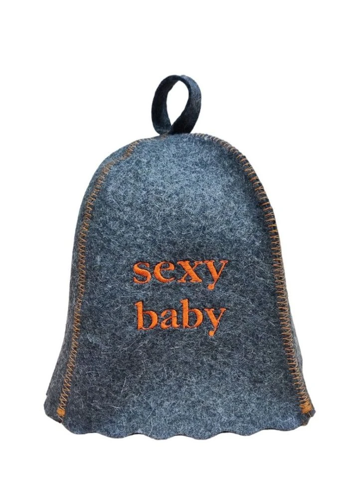 Банная шапка "Sexy baby" натуральный войлок серый (LA-871) Luxyart (307400563)
