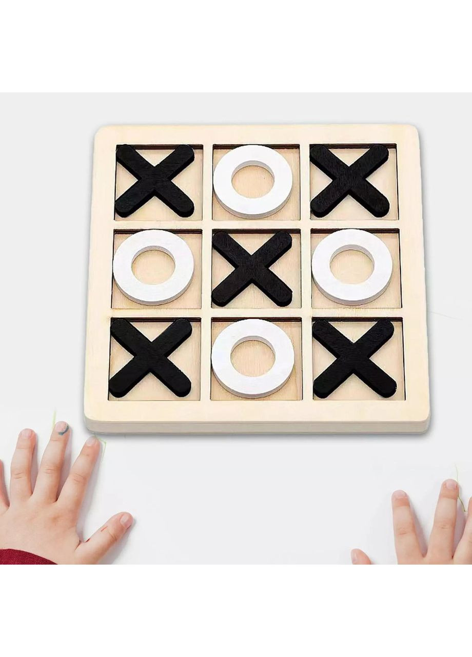 Дерев'яна іграшка Монтессорі Хрестики нулики Black/white No Brand (365721406)