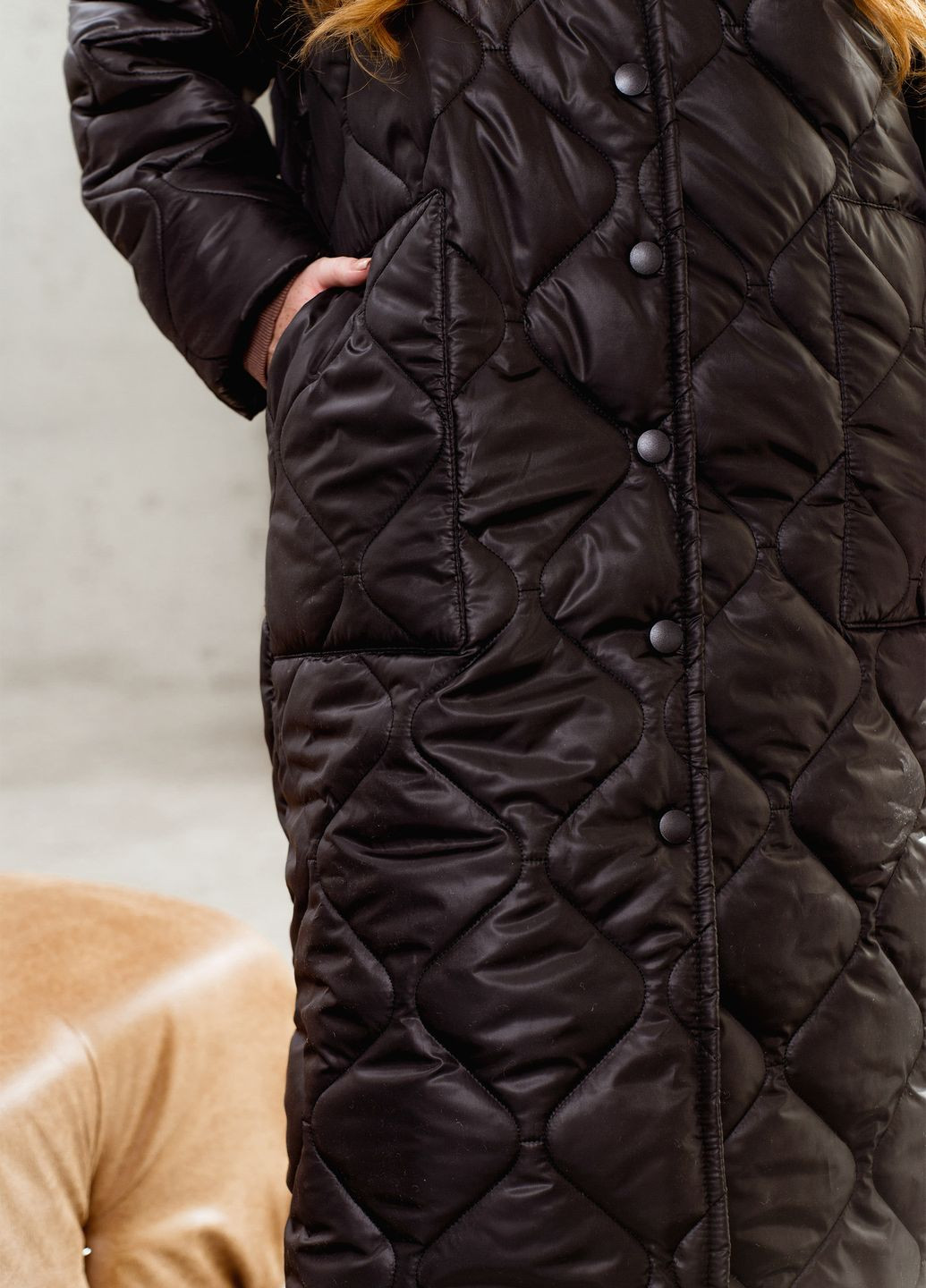 Чорна зимня зимова куртка-пальто куртка-пальто No Brand