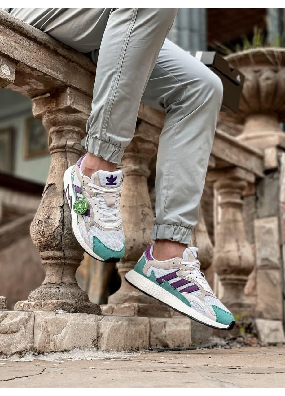 КРОССОВКИ ЖЕНСКИЕ ADIDAS TRESC RUN WHITE PURPLE AQUA АДИДАС No Brand бежевые демисезоны (367175857)