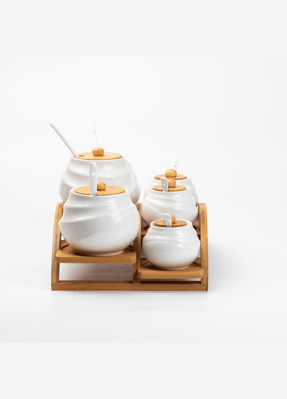 Набор баночек для сыпучих продуктов 7 штук по 200/500 мл, белый Yiwu (322503794)