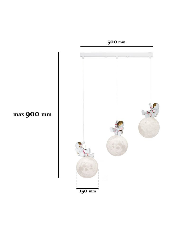 Детская подвесная люстра "Космические астронавты" (82-150-3(500) SM) No Brand (370071670)