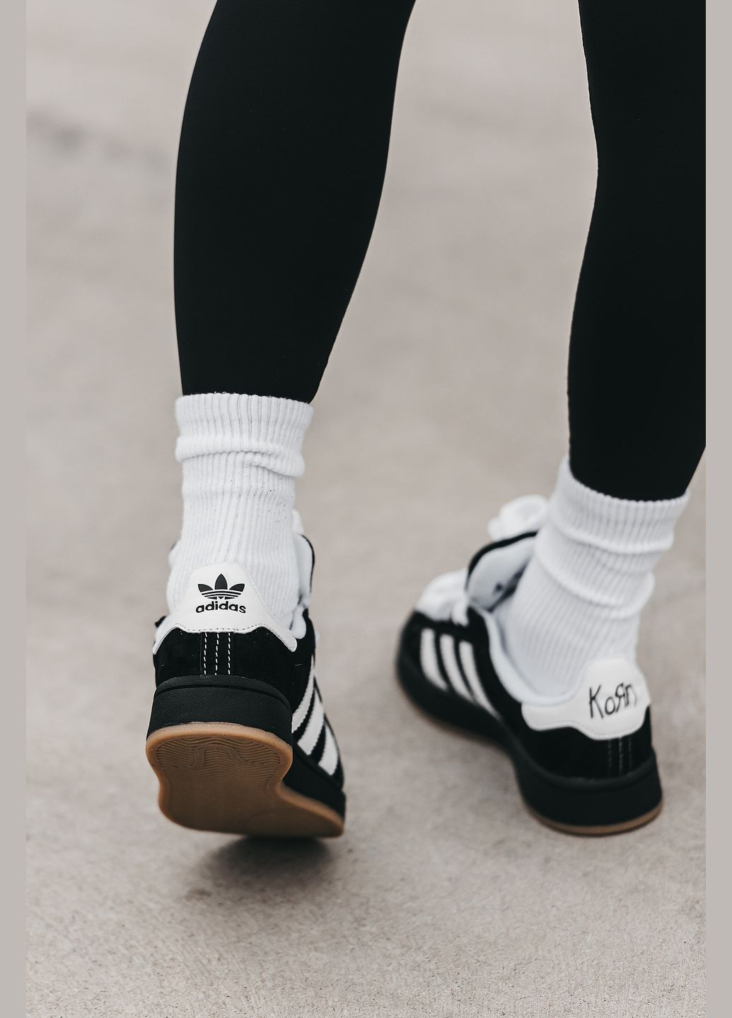 Кросівки жіночі і чоловічі Adidas Campus 00s x Korn black white | Адідас Кампус чорні білі No Brand чорні всесезони (315018934)