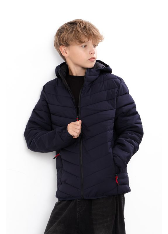 Темно-синя демісезонна стьобана демісезонна підліткова куртка для хлопчика (p-18195) Носи своє