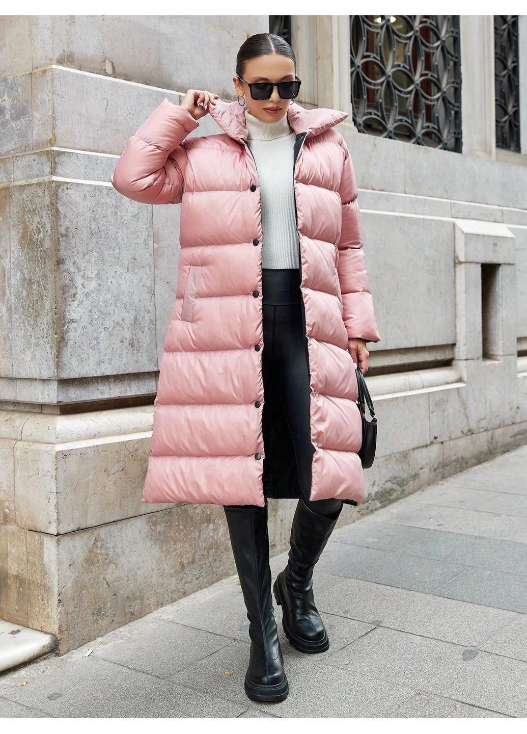 Розовая зимняя куртка SHEIN