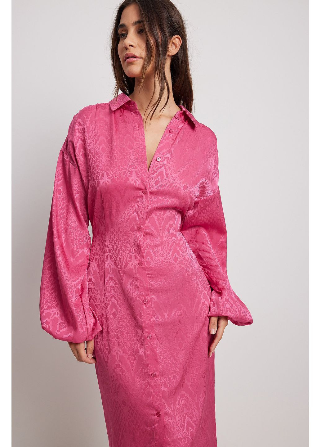 Темно-розовое платье макси демисезон,темно-розовый, NA-KD