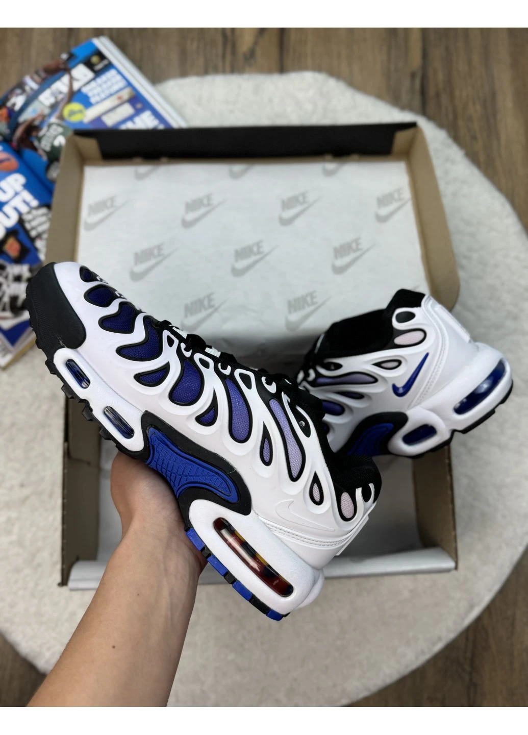 Серые летние кроссовки nike air max tn plus drift grey purple найк аир макс тн плюс No Brand