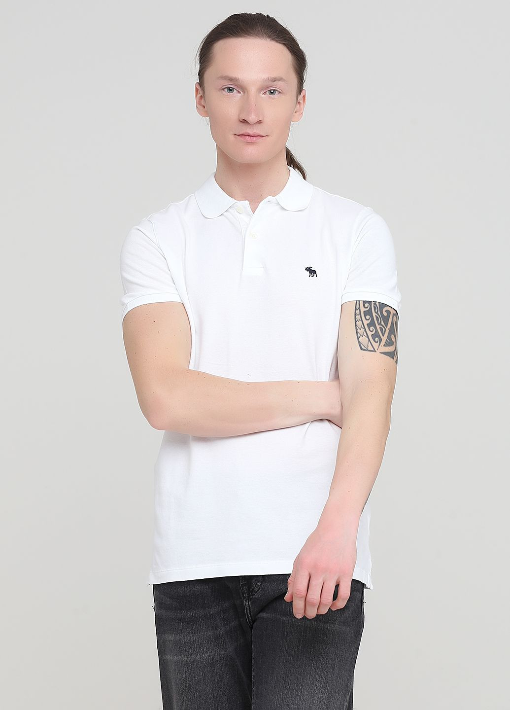 Белая футболка-поло мужское - поло af8030m для мужчин Abercrombie & Fitch