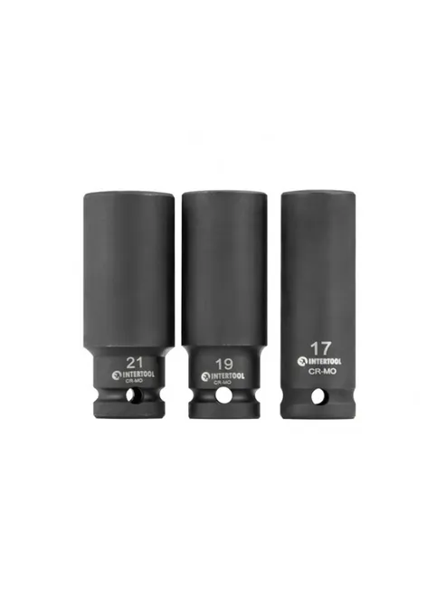 Набор головок ударных удлиненных 1/2", 3 ед. (17, 19, 21 мм), Cr-Mo, STORM ET-8501 Intertool (405583941)