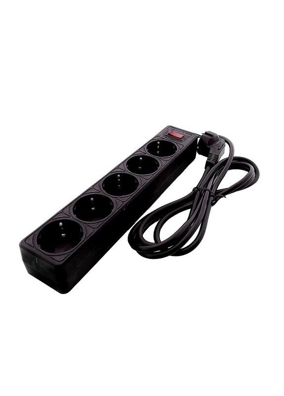 Сетевой фильтр с заземлением 5 гнезд, 2 м, черный Electro House (346087054)