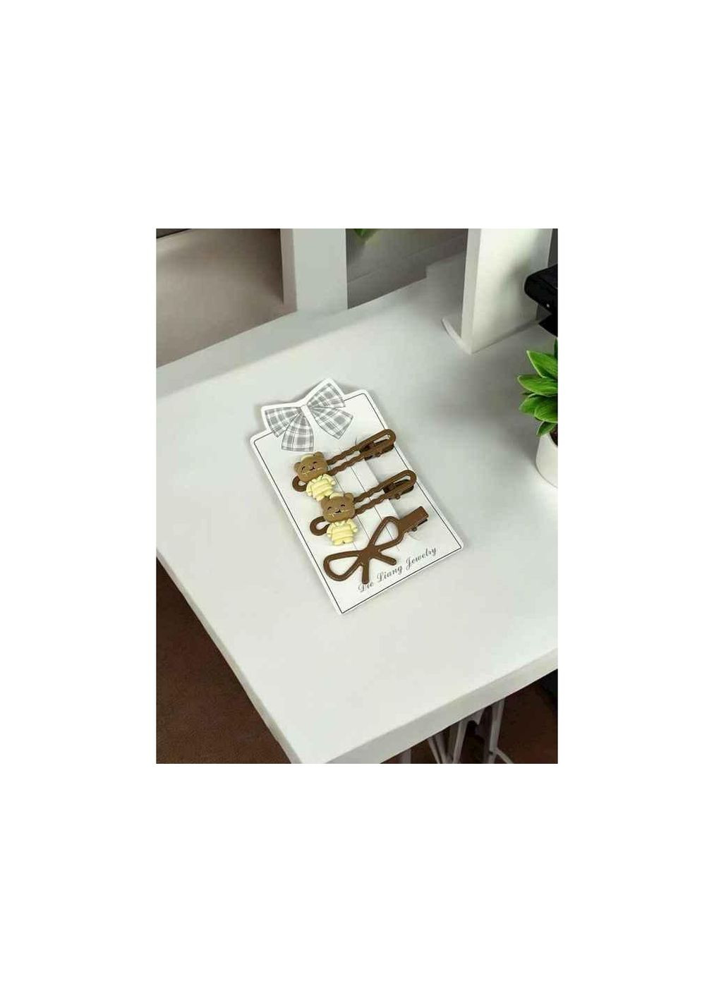 Заколка-крокодил Металл 3 шт. коричневый м.10/29 ТМ SP (342759772)