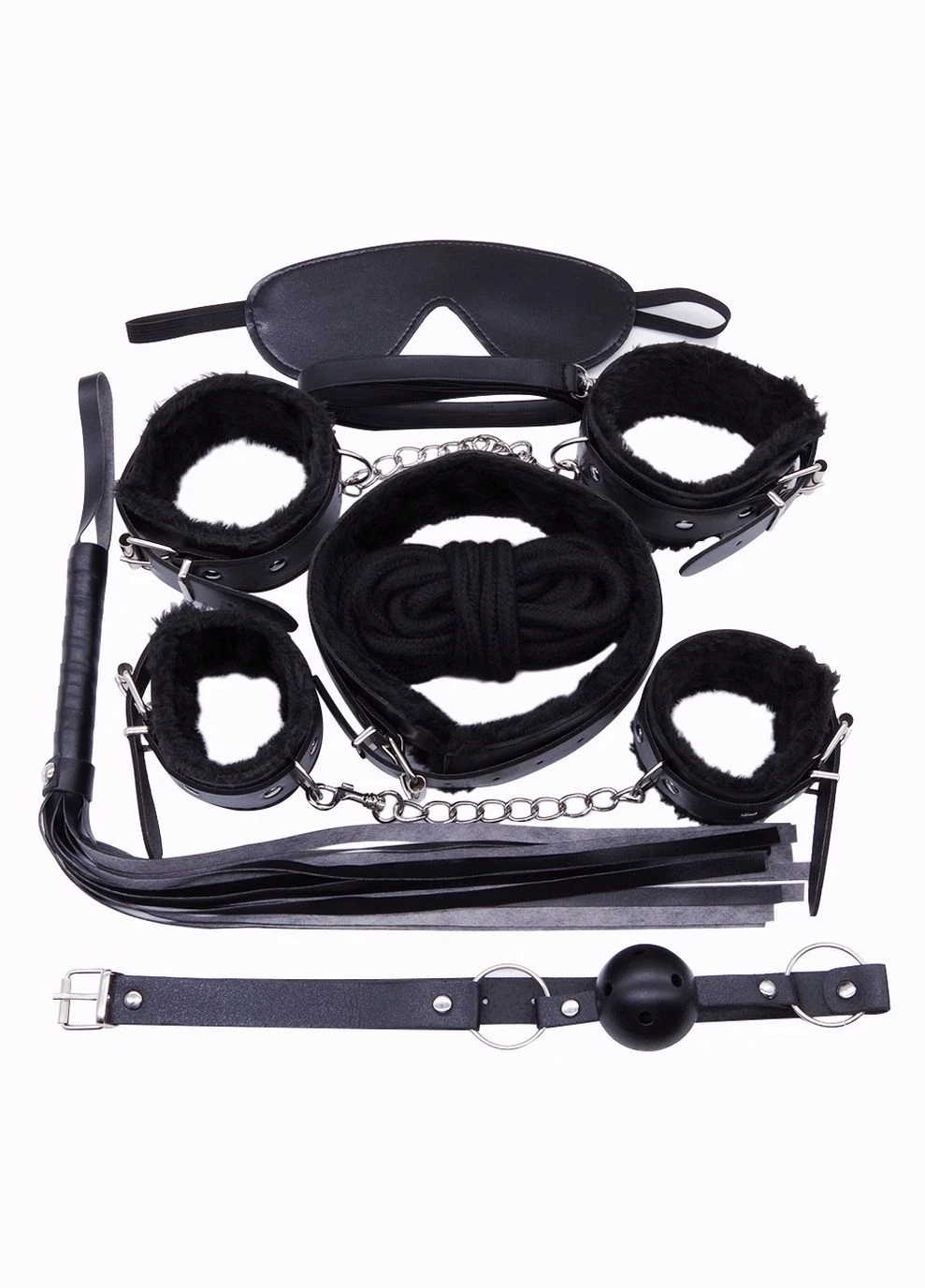 Фиолетовый BDSM набор для ролевых садо-мазо игр 7 предметов No Brand (340914328)