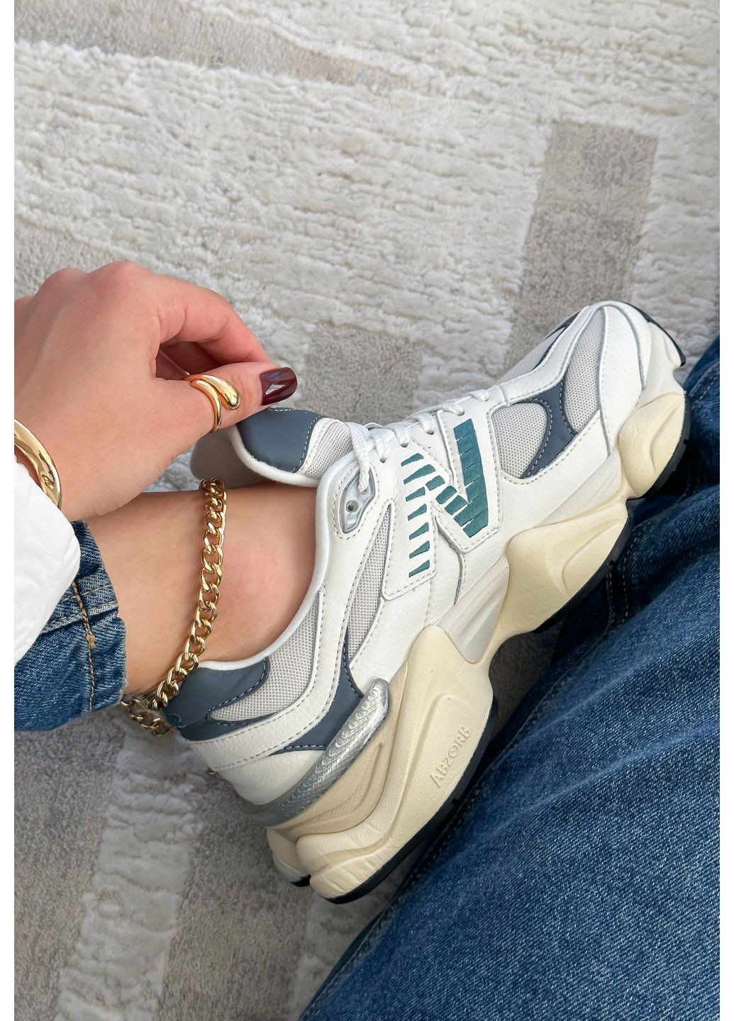 Кросівки жіночі і чоловічі New Balance 9060 White Teal | Нью Беланс 9060 білі No Brand білі демісезони (351871625)