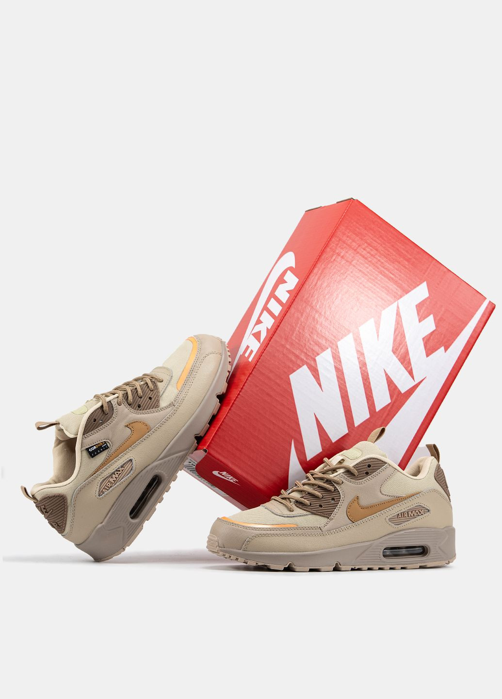 Бежевые всесезонные кроссовки мужские nike air max 90 cordura beige | найк аир макс 90 бежевые No Brand
