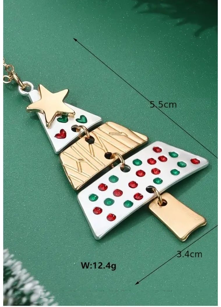 Підвіска новорічна на ланцюгу кулон хай-тек ялинка, 1795-1 No Brand (370143400)