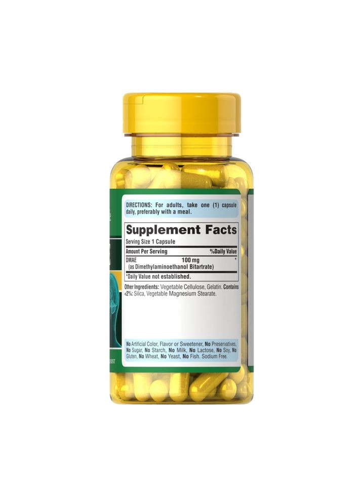 Натуральная добавка Puritan's Pride DMAE 100 mg, 100 капсул Puritans Pride (334708019)