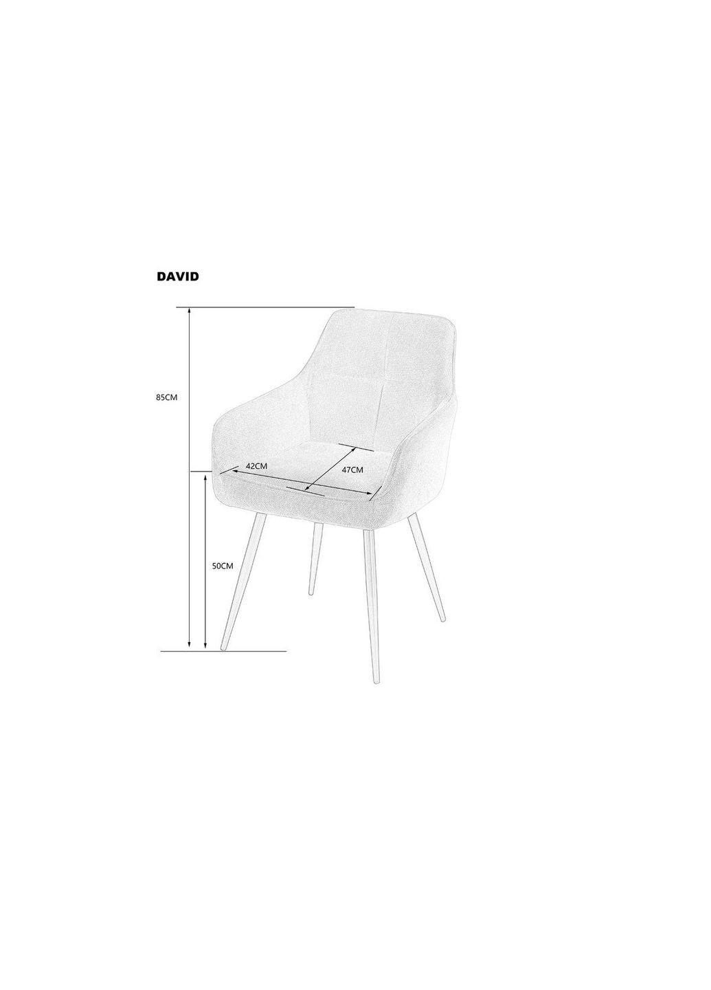 Cтілець DAVID чорний каркас/сірий тк. Intarsio (365461403)