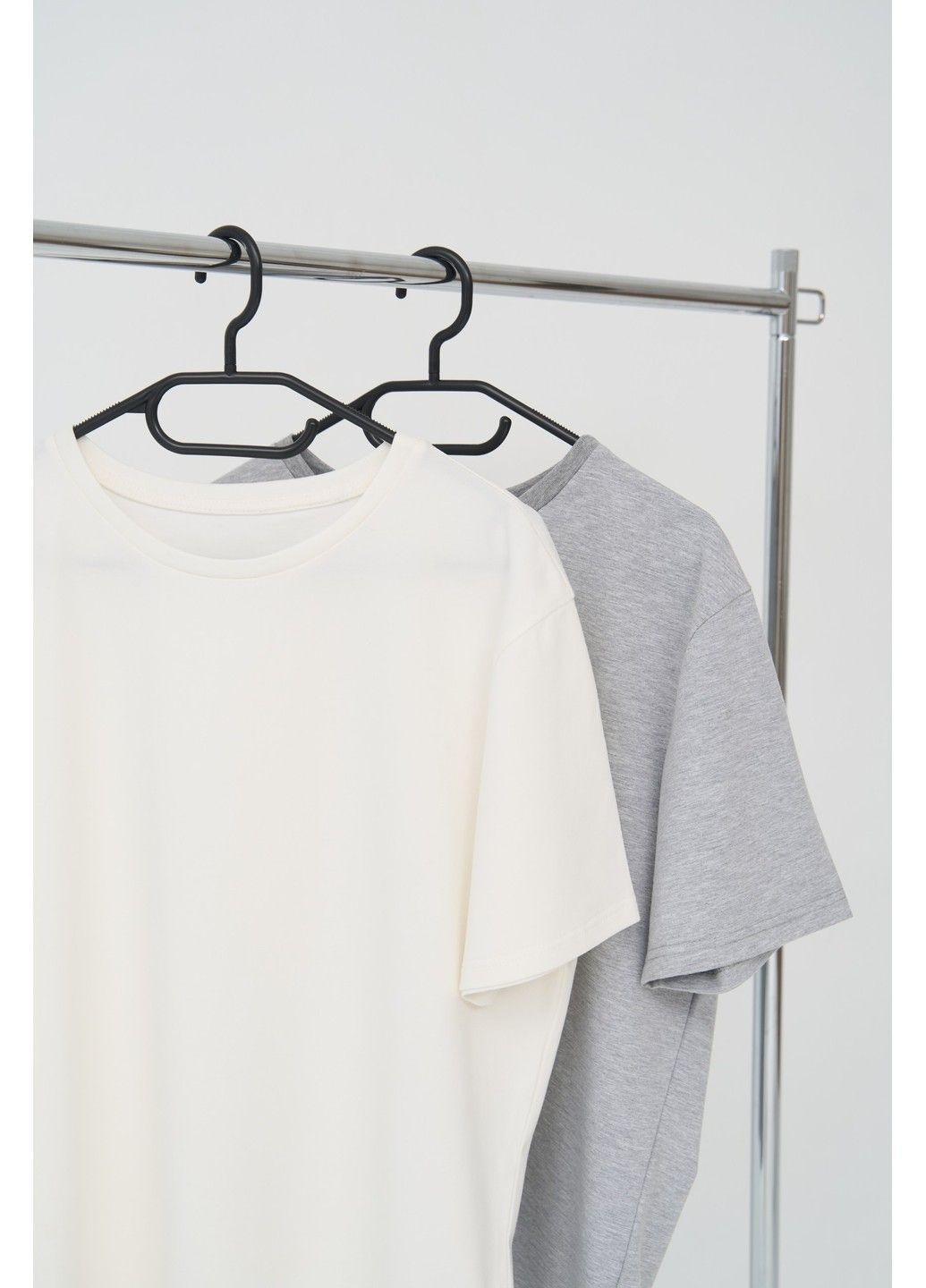 Комбинированная набор футболок мужских cotton basic 2 шт (молочная, серый меланж) Handy Wear