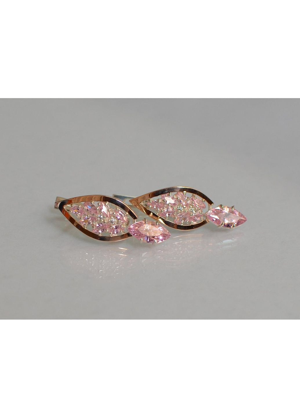 Срібні сережки з золотими вставками Silver Style (367113156)