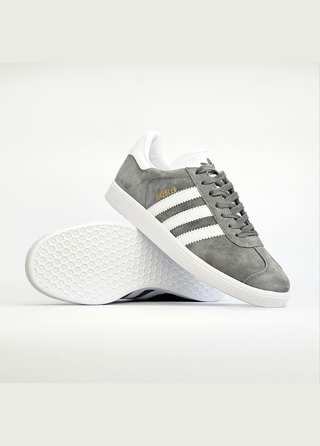 Серые демисезонные кроссовки мужские и женские adidas gazelle gray | адидас газель серые No Brand