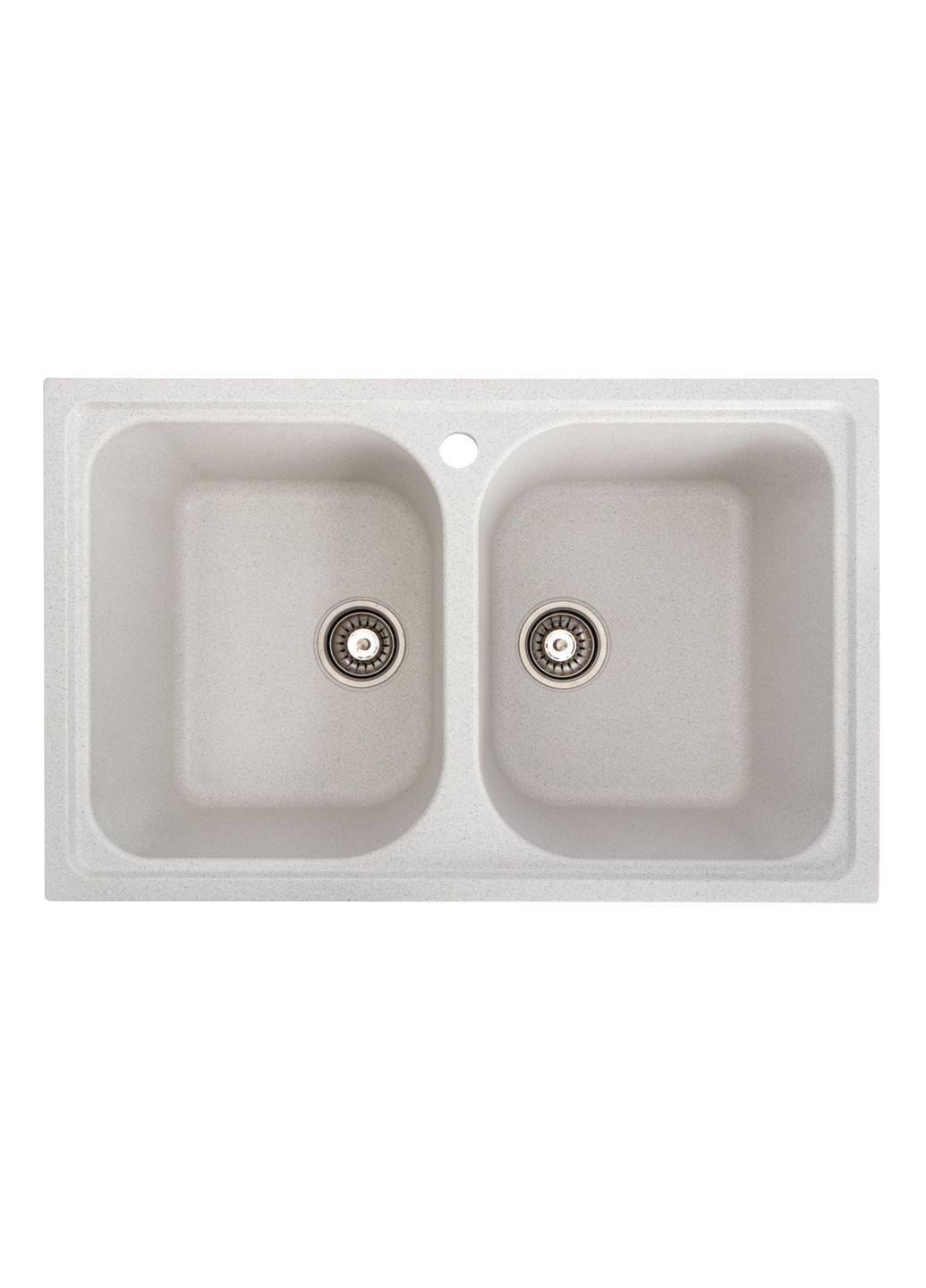 Гранитная мойка для кухни 7950 Equatoria матовая Белая в точку Valeso (358059952)