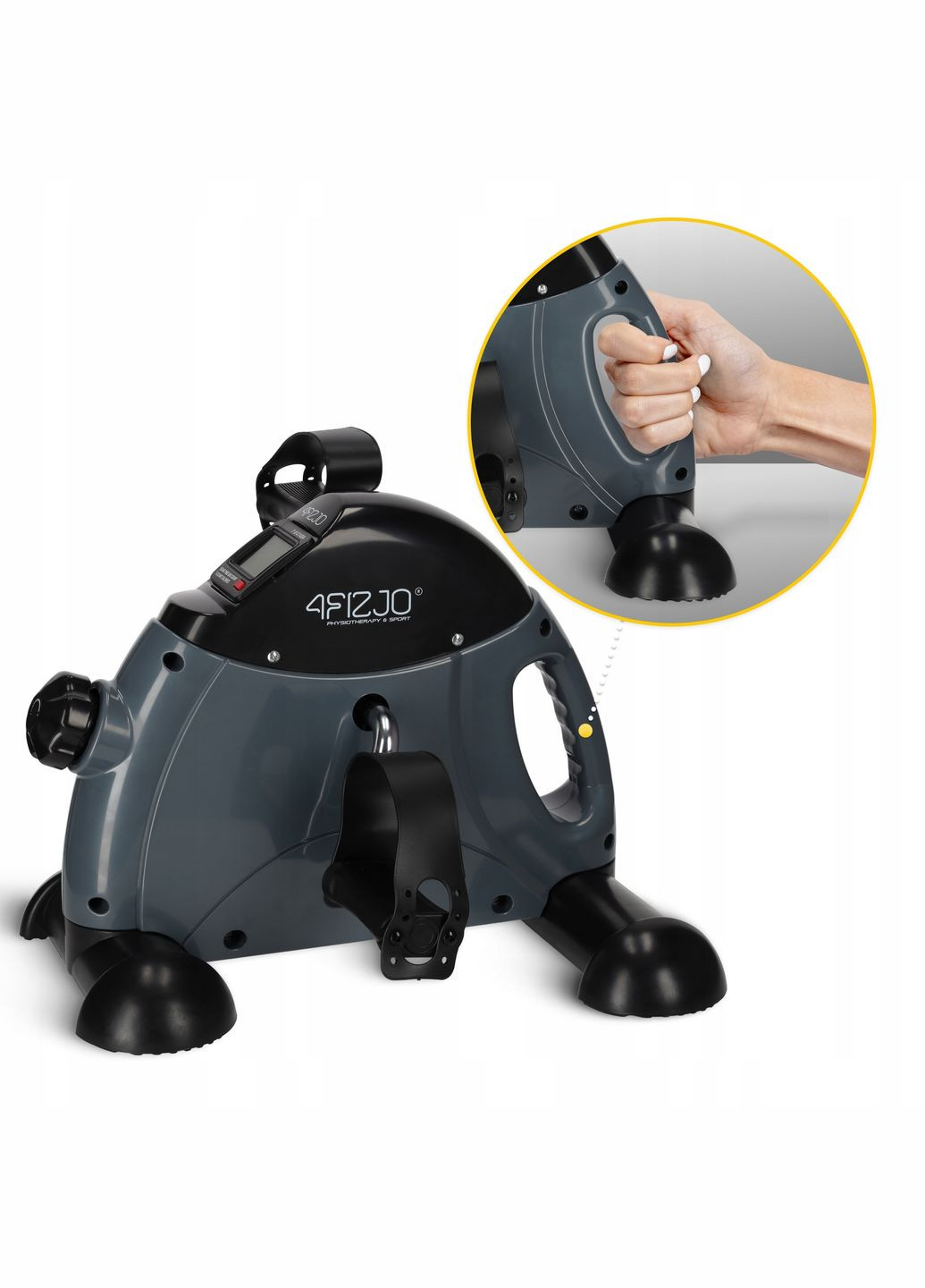 Мини велотренажер Active 2 в 1 для рук и ног Grey/Black (P-5905973401708) 4FIZJO (301733361)